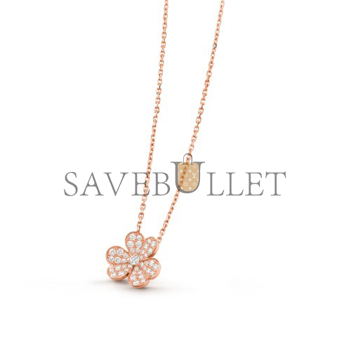 VAN CLEEF ARPELS FRIVOLE PENDANT, SMALL MODEL - ROSE GOLD, DIAMOND  VCARP7RL00