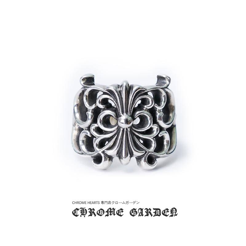CHROME HEARTS BUTTERFLY FLORAL CROSS RING