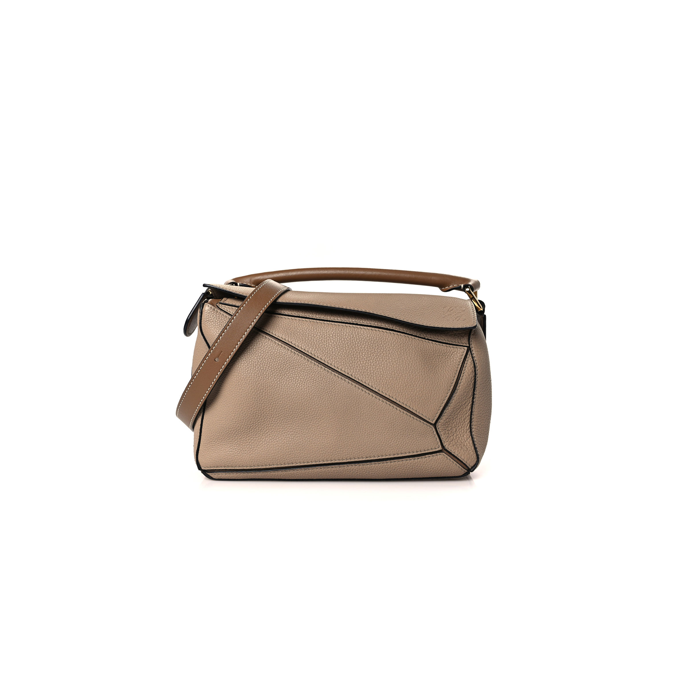 LOEWE GRAINED CALFSKIN SMALL PUZZLE BAG SAND MINK (24*16.5*10.5cm)