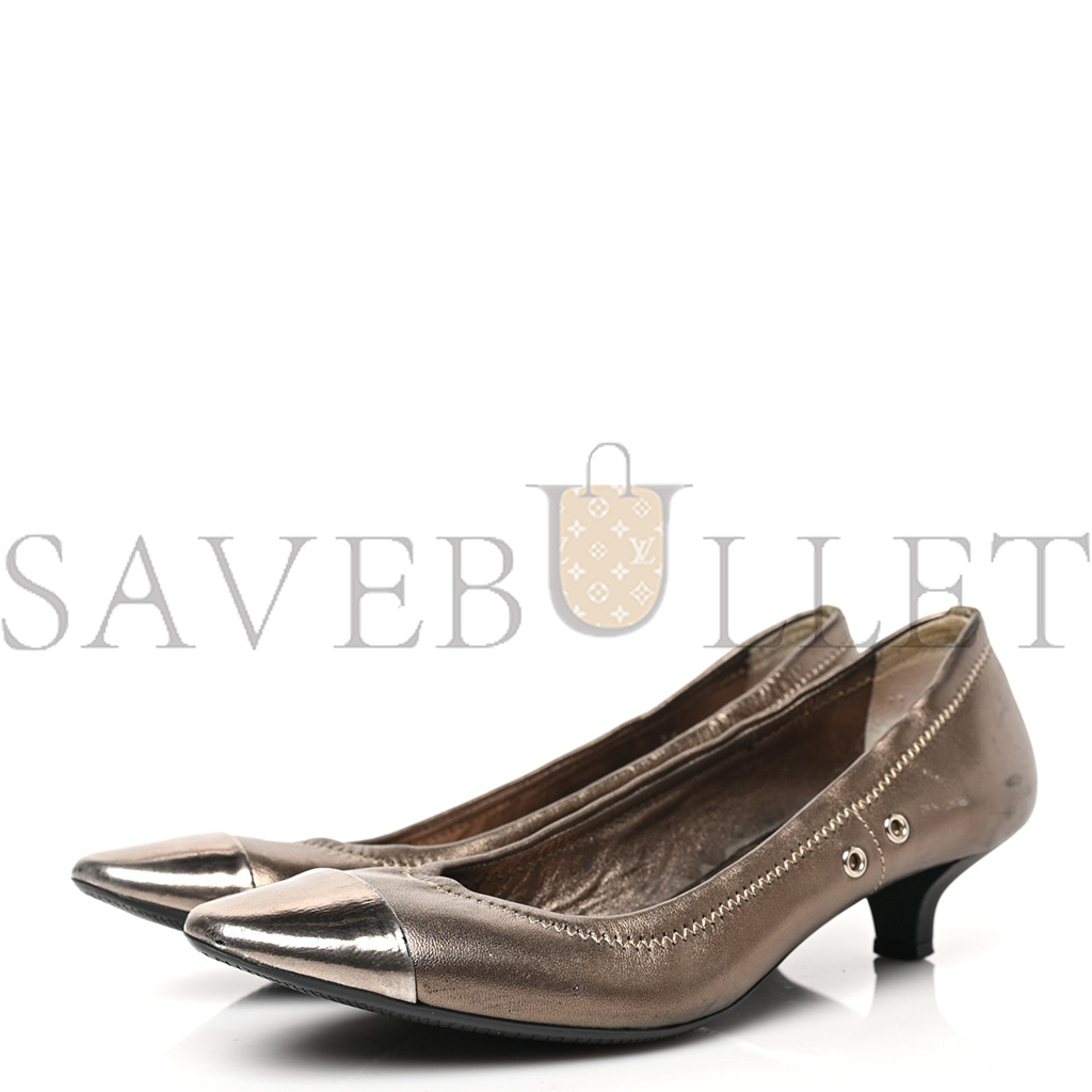 Metallic Calfskin Pump 36 Bronze