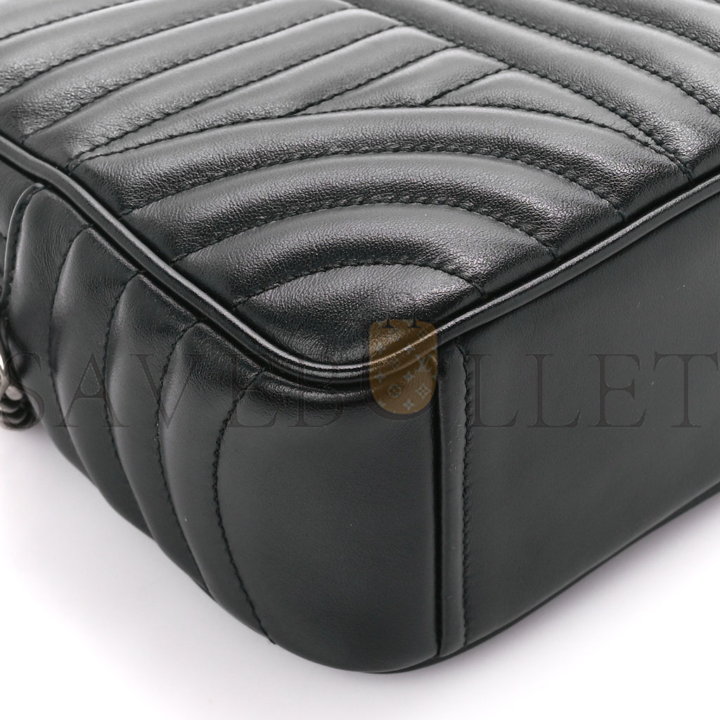 Soft Calfskin Diagramme Camera Bag Black