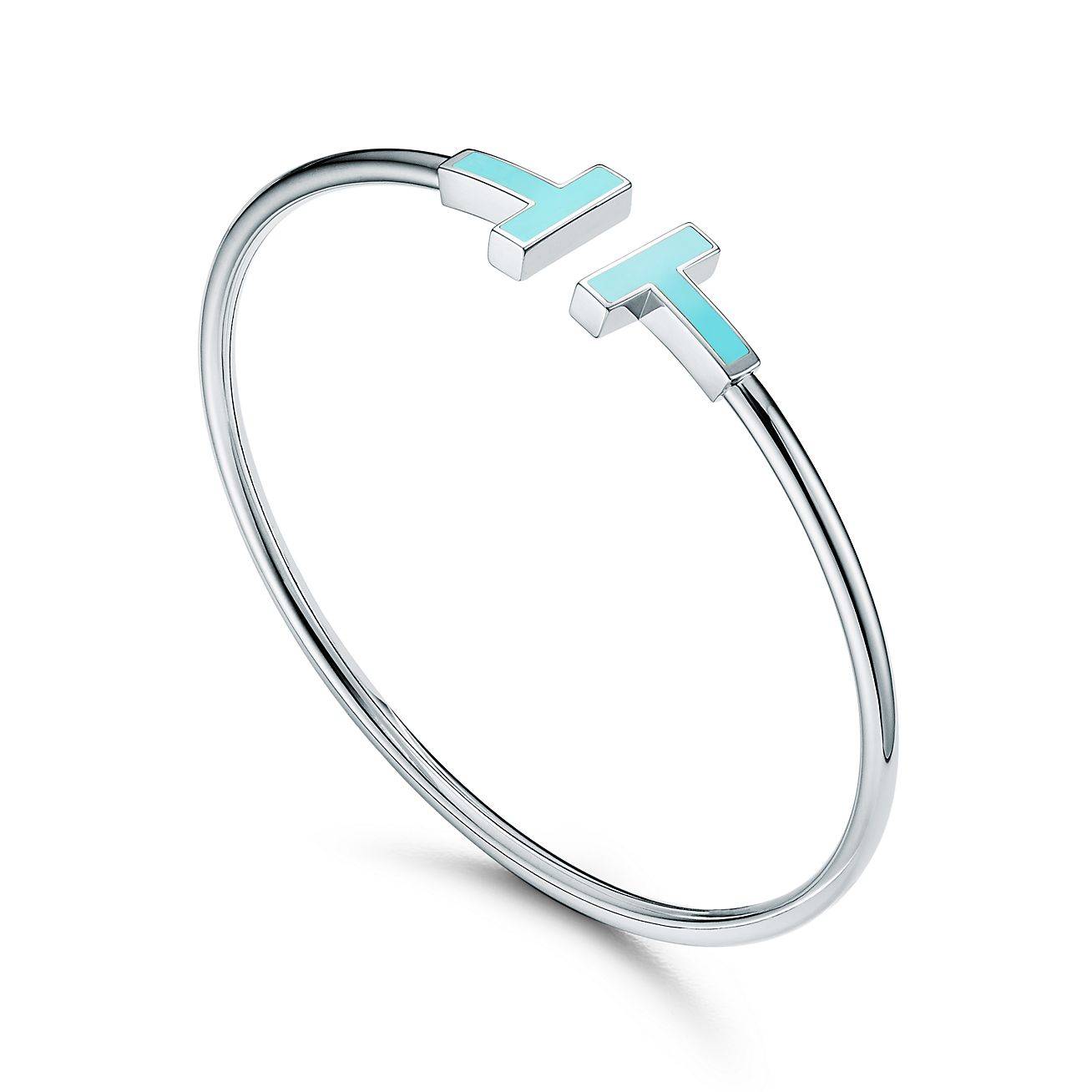 TIFFANY T TURQUOISE WIRE BRACELET IN 18K WHITE GOLD