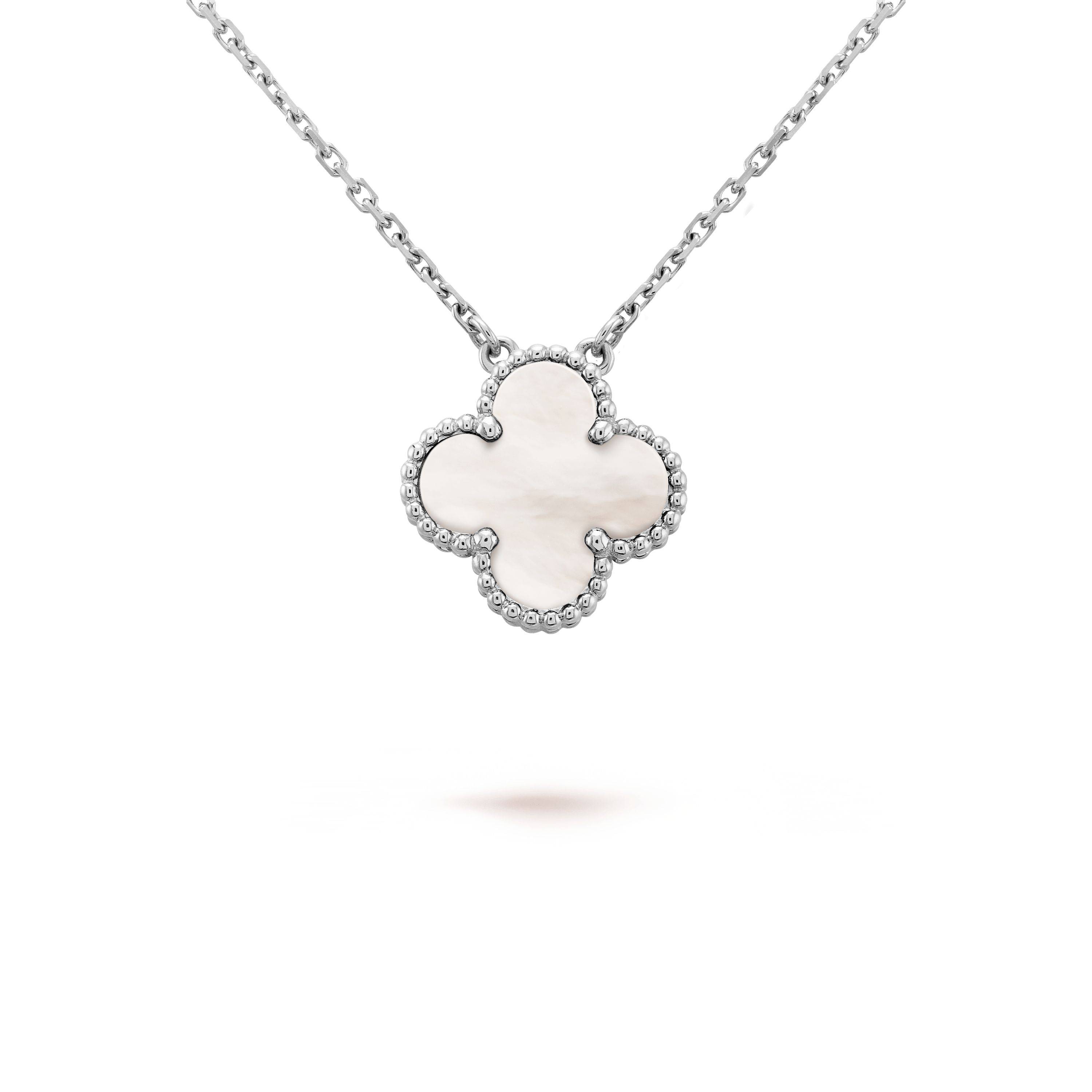 VAN CLEEF ARPELS VINTAGE ALHAMBRA PENDANT - WHITE GOLD, MOTHER-OF-PEARL  VCARF48700