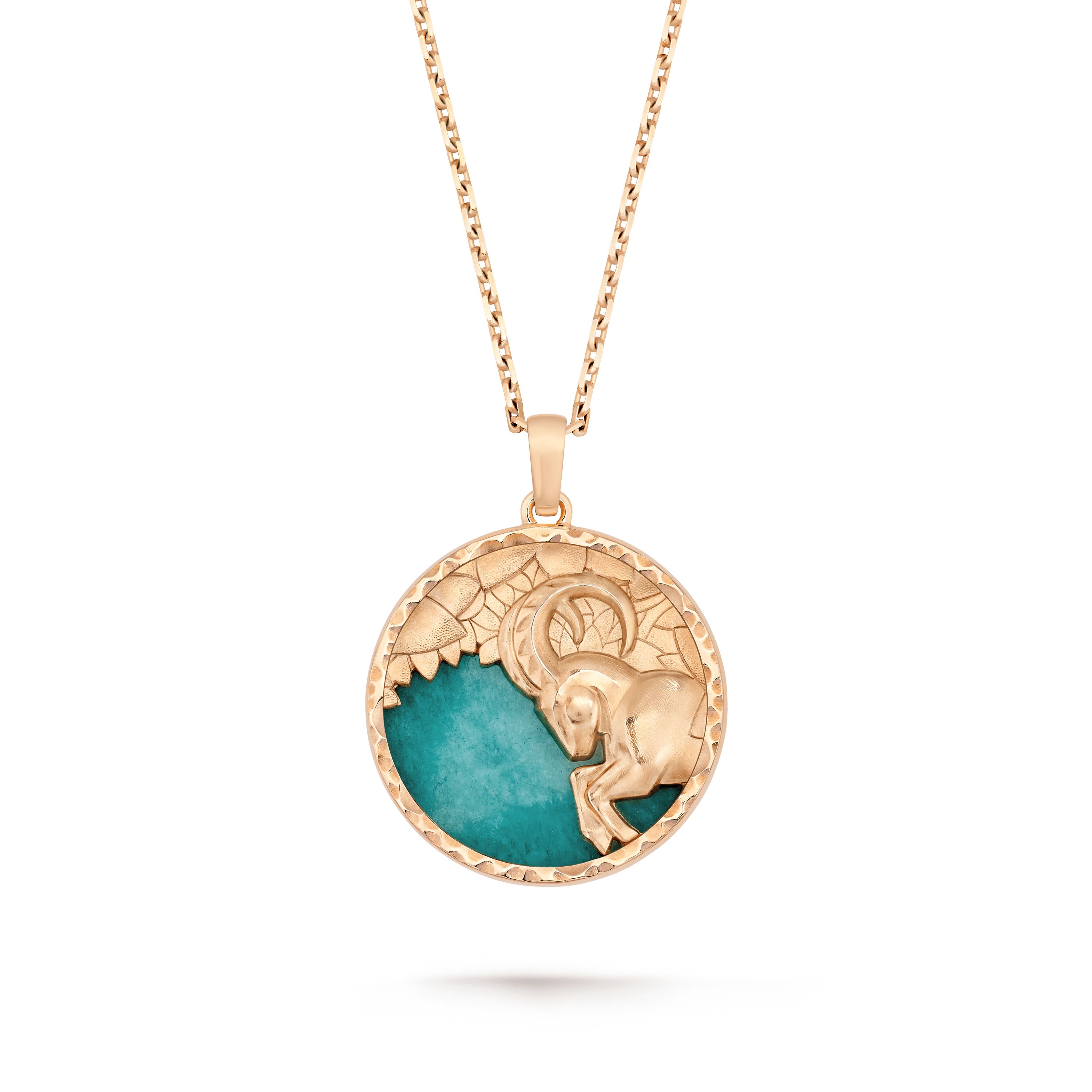 VAN CLEEF ARPELS ZODIAQUE LONG NECKLACE CAPRICORNI (CAPRICORN) - ROSE GOLD, AMAZONITE  VCARP9R900