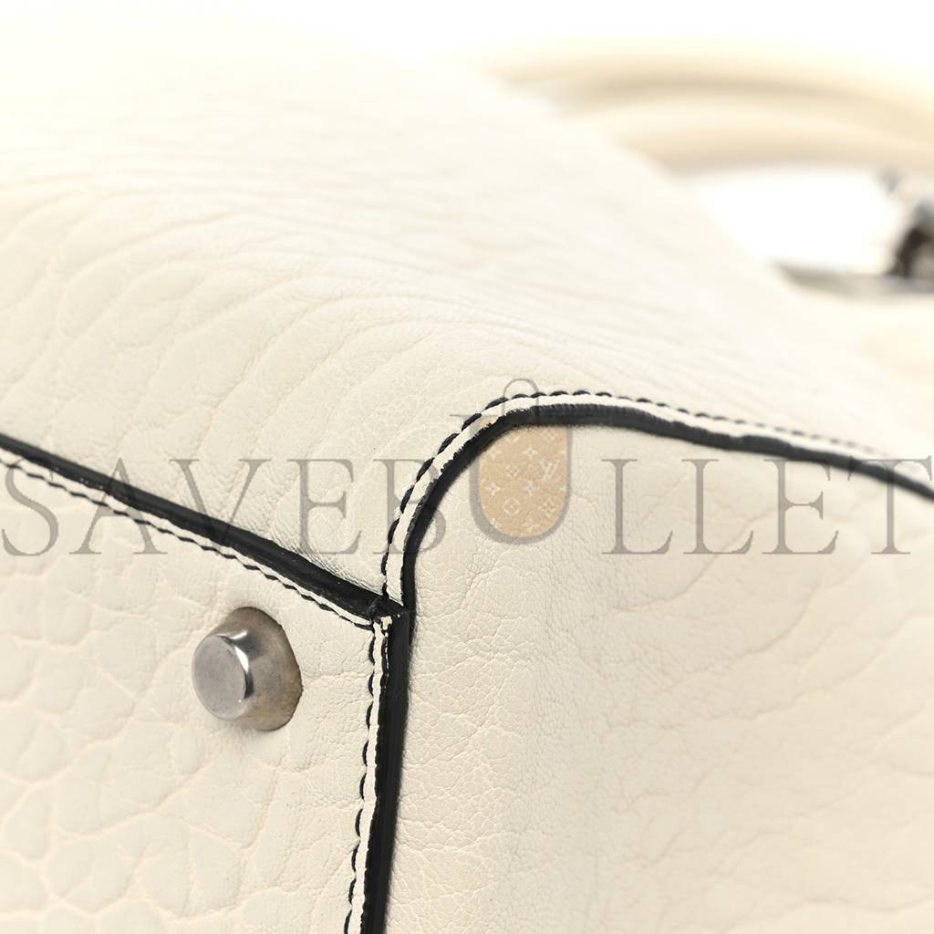 DIOR CANYON GRAINED LAMBSKIN LARGE LADY DIOR OFF WHITE (31*25*12.1cm)