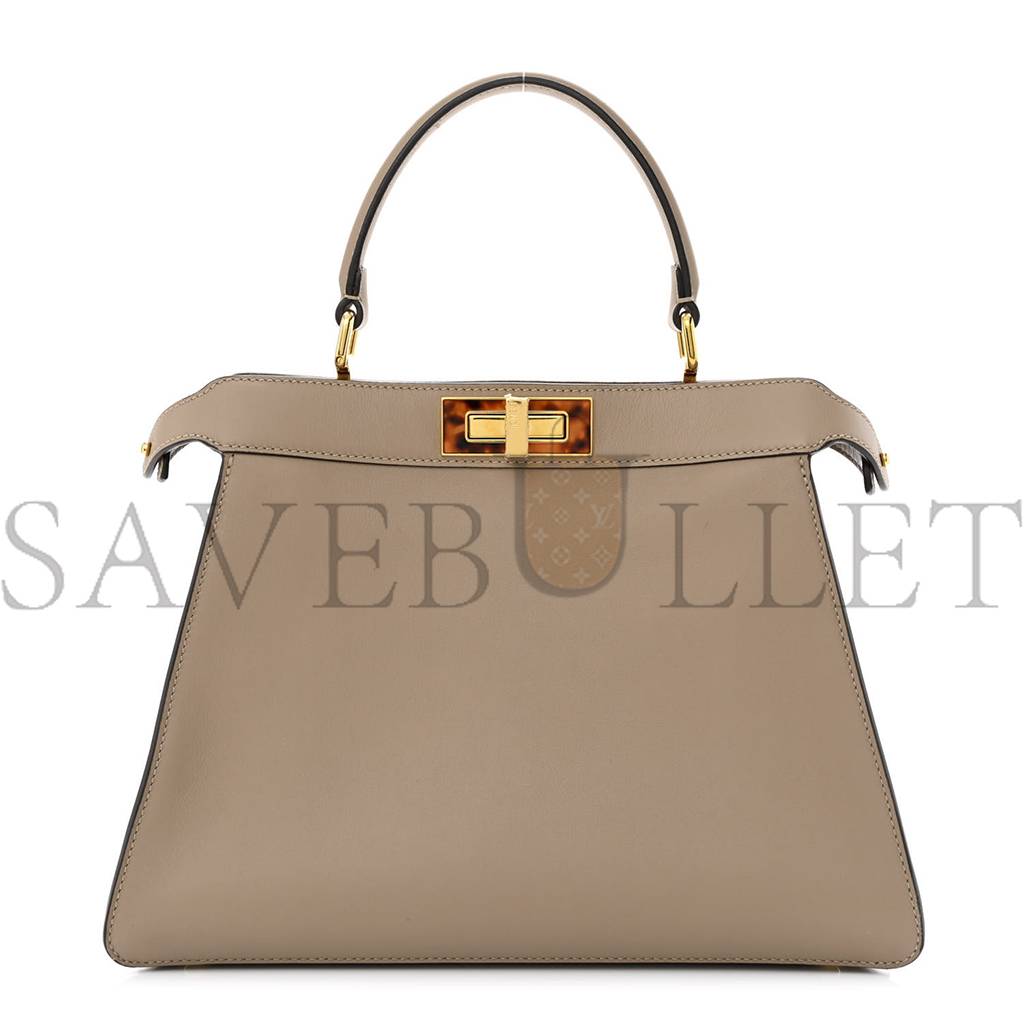 FENDI VITELLO SETA PLEXIGLASS TORTOISE MEDIUM PEEKABOO ICONIC SATCHEL TORTORA (34*25*13cm)